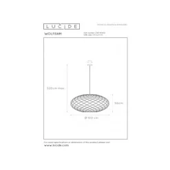 Lucide WOLFRAM - Hanglamp - Ø 100 cm - 3xE27 - Mat Goud / Messing Sale