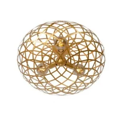 Lucide WOLFRAM - Plafonnière - Ø 65 cm - 3xE27 - Mat Goud / Messing Online