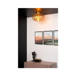 Lucide WOLFRAM - Plafonnière - Ø 30 cm - 1xE27 - Mat Goud / Messing Best