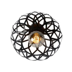 Lucide WOLFRAM - Plafonnière - Ø 30 cm - 1xE27 - Zwart Clearance