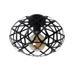 Lucide WOLFRAM - Plafonnière - Ø 30 cm - 1xE27 - Zwart Clearance