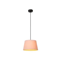 Lucide WOOLLY Hanglamp-Roze-Ø28-1xE27-60W-Katoen Outlet
