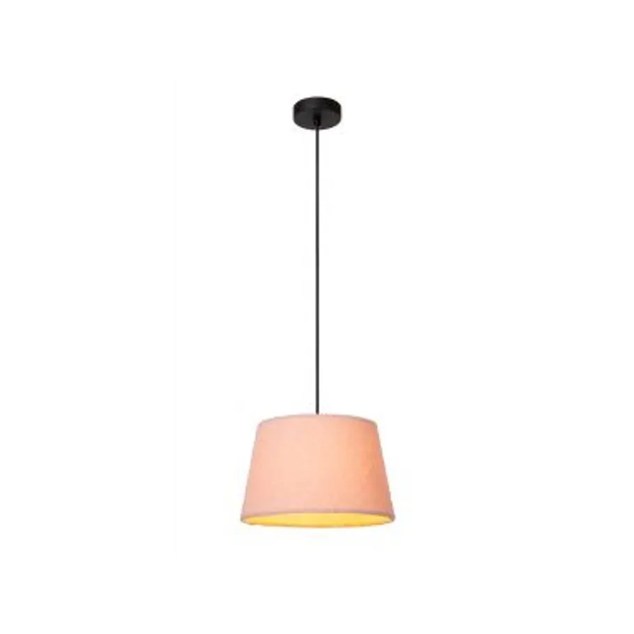 Lucide WOOLLY Hanglamp-Roze-Ø28-1xE27-60W-Katoen Outlet