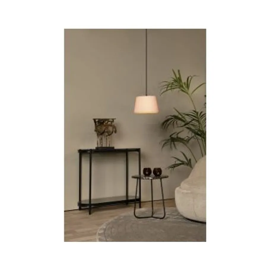 Lucide WOOLLY Hanglamp-Roze-Ø28-1xE27-60W-Katoen Outlet