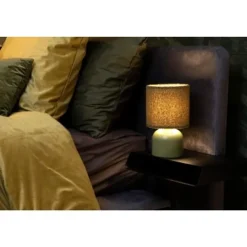 Lucide WOOLLY Tafellamp-Groen-Ø16-1xE14-40W-Katoen Clearance