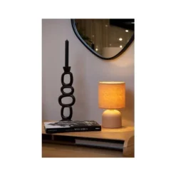 Lucide WOOLLY Tafellamp-Terrac.-Ø16-1xE14-40W-Katoen Outlet