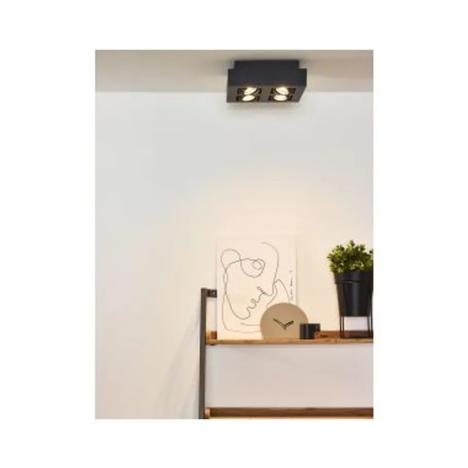 Lucide XIRAX Plafondlicht 4xGU10/5W LED DTW Zwart Outlet