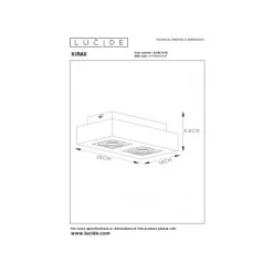 Lucide XIRAX Plafondlicht 2xGU10/5W DTW 3000K Zwart Clearance