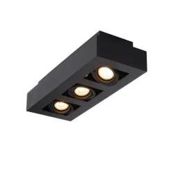 Lucide XIRAX Plafondlicht 3xGU10/5W LED DTW Zwart Clearance