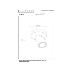 Lucide XYRUS Spot GU10/5W incl. DTW D9 H12.5cm Zwart Hot