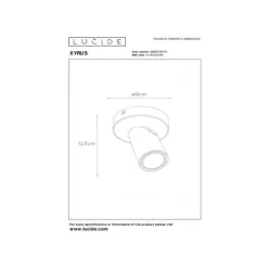 Lucide XYRUS Spot GU10/5W incl. DTW D9 H12.5cm Wit Clearance