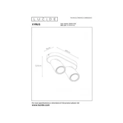 Lucide XYRUS Spot 2xGU10/5W incl.DTW L20 W9 H12.5cm Zwart Online