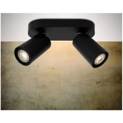 Lucide XYRUS Spot 2xGU10/5W incl.DTW L20 W9 H12.5cm Zwart Online