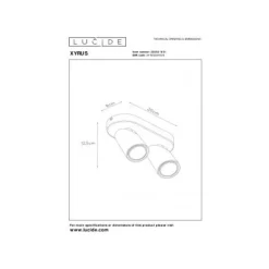 Lucide XYRUS Spot 2xGU10/5W incl.DTW L20 W9 H12.5cm Wit Hot