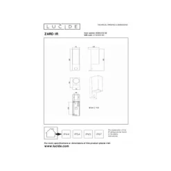 Lucide ZARO IR Wandspot Buiten-Zwart-2xGU10-7W-IP65 Outlet
