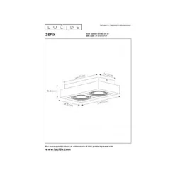 Lucide ZEFIX Plafondspot 2x Gu10/12W DTW Wit