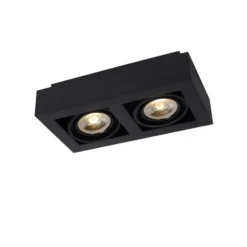 Lucide ZEFIX Plafondspot 2x Gu10/12W DTW Zwart Sale