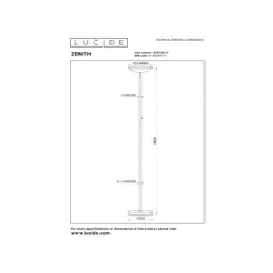 Lucide ZENITH Vloerlamp-Wit-LED Dimb.-20W-3000K-Metaal