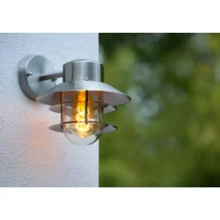 Lucide ZICO - Wandlamp Buiten - Ø 21,8 cm - 1xE27 - IP44 - Mat chroom Best