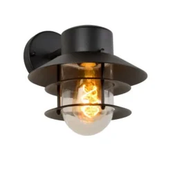 Lucide ZICO - Wandlamp Buiten - Ø 21,8 cm - 1xE27 - IP44 - Zwart Discount