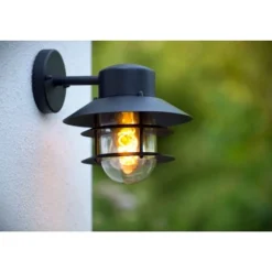 Lucide ZICO - Wandlamp Buiten - Ø 21,8 cm - 1xE27 - IP44 - Zwart Discount