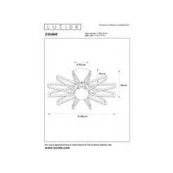 Lucide ZIDANE - Plafonnière - Ø 45 cm - 1xE27 - Wit Hot