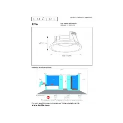 Lucide ZIVA Inbouwspot Rond GU10/5W IP44 Ø8.5cm Wit Online