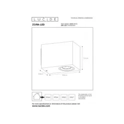Lucide ZORA-LED - Wandspot Buiten - LED Dimb. - GU10 - 1x5W 3000K - IP44 - Wit Discount