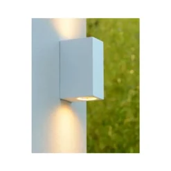 Lucide ZORA-LED - Wandspot Buiten - LED Dimb. - GU10 - 2x5W 3000K - IP44 - Wit Best