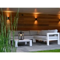 Lucide ZORA-LED - Wandspot Buiten - LED Dimb. - GU10 - 2x5W 3000K - IP44 - Zwart New