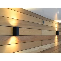 Lucide ZORA-LED - Wandspot Buiten - LED Dimb. - GU10 - 2x5W 3000K - IP44 - Zwart New