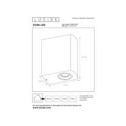 Lucide ZORA-LED - Wandspot Buiten - LED Dimb. - GU10 - 2x5W 3000K - IP44 - Zwart New