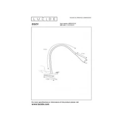 Lucide ZOZY - Klemlamp - LED Dimb. - 1x3W 3000K - 3 StepDim - Zwart Discount