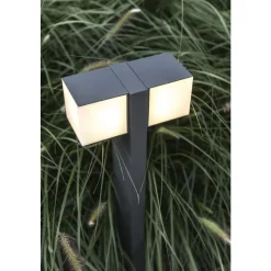 Lutec CUBA Tuinpaal 2 licht Donkergrijs LED 24,4W Discount