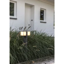 Lutec CUBA Tuinpaal 2 licht Donkergrijs LED 24,4W Discount