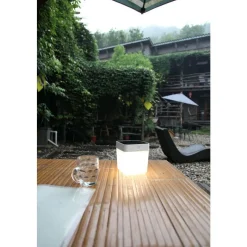 Lutec TABLE CUBE Tafellamp Wit LED 1W Clearance