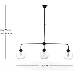 Marckdael BILIARDO INDOOR 0187/3F DARK BRONZE 3*E27 + GLASS V06-25 Clearance