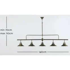 Marckdael BILIARDO INDOOR 0187/5F ANTIQUE BRASS 5*E27 + METAL SHELL Discount