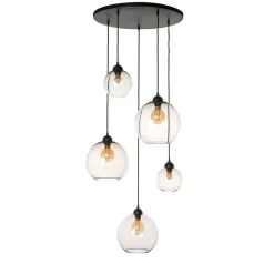 Marckdael CEILING LAMP 1488-PL5 ROUND BLACK 5*E27 FOR GLASS