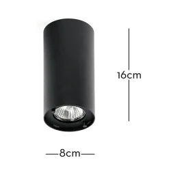 Marckdael CEILING LAMP SPOTS 1308-PL1 MEDIUM H16 DIAM8 NERO Discount