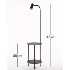 Marckdael FLOORLAMP 1308-LG1-GU10 WITH TABLE NERO 1*GU10 New