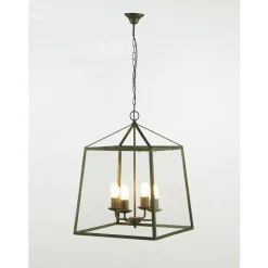 Marckdael QUADRO 3111/S45 GAB ROEST PENDEL VIERKANT 45CM 4*E27 Best