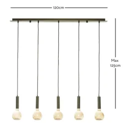 Marckdael SUSPENSION 1340-T5-PLEC-BRONZO 5*E27 Discount