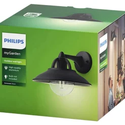 Philips Lighting Cormorant wall lantern black 1x42W 230V New