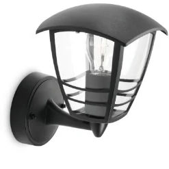 Philips Lighting Creek wall lantern black 1x60W 230V New