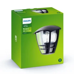 Philips Lighting Creek wall lantern black 1x60W 230V Hot