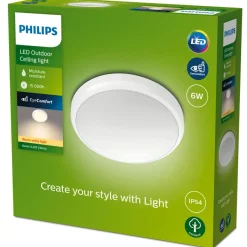 Philips Lighting Doris Ceiling 6W 27K White IP54 HV Hot