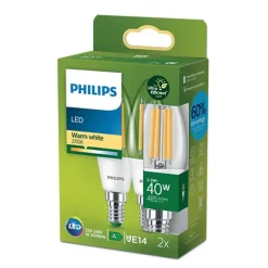 Philips Lighting LED CLA 40W B35 E14 2700K CL UE 2PF/SRT Sale