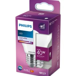 Philips Lighting LED kogellamp E27 P45 4,3W-40W CW Hot