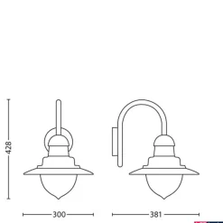 Philips Lighting Raindrop wall lantern black 1x60W 230V New